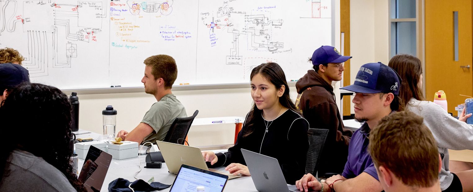 Students working.