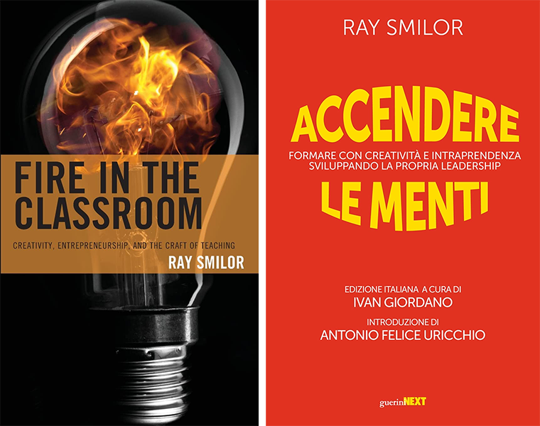 Book covers for "Fire in the Classroom" and "Accendere Le Menti."