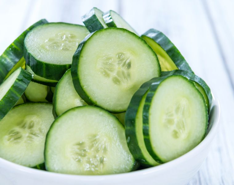 Cucumbers in a dish