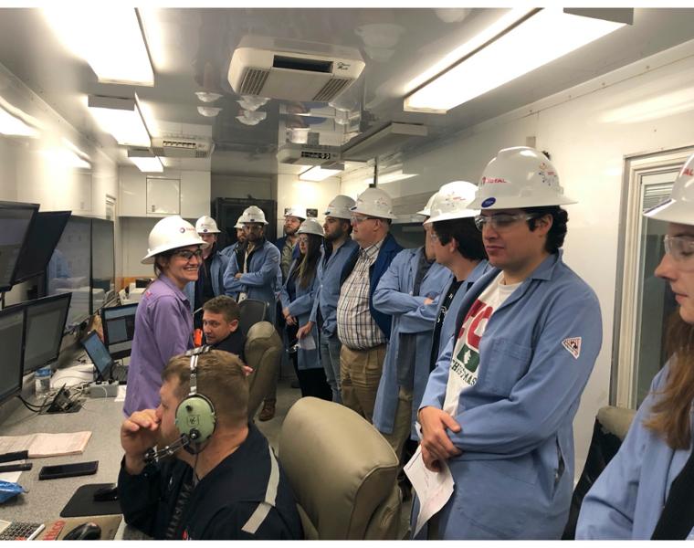 photo of students in hard hats