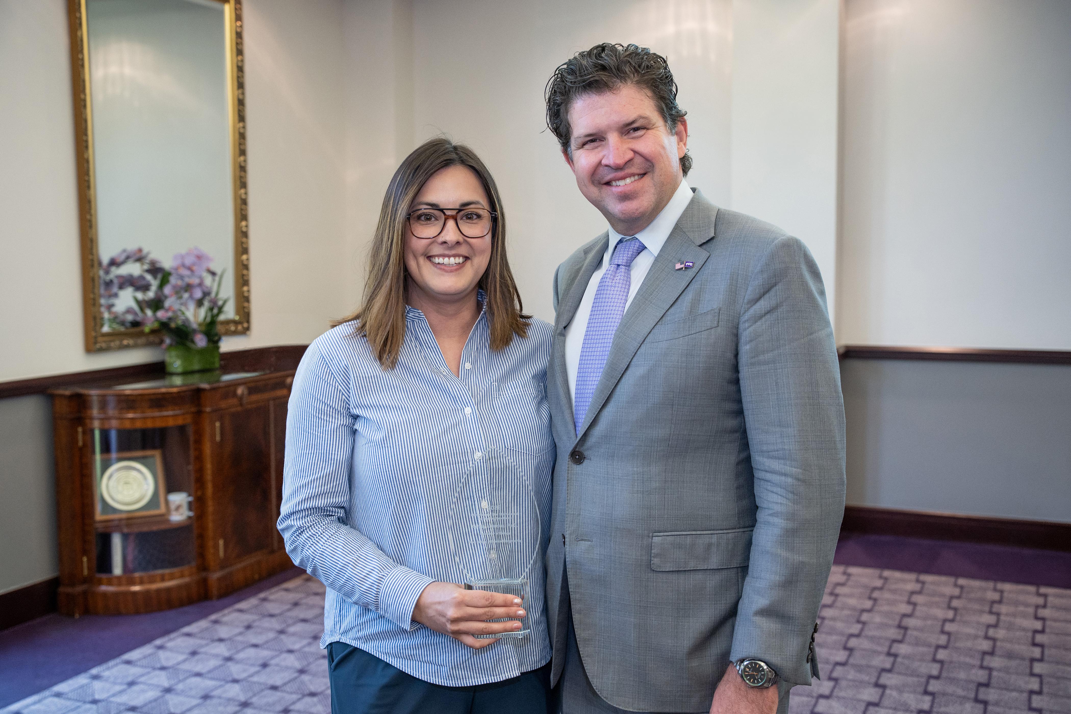Ashley Lakoduk and Chancellor Daniel W. Pullin